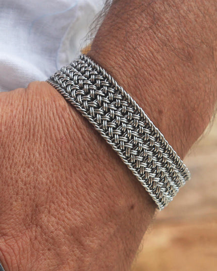 Silver Flora Bracelet – Unique 925 Sterling Silver Wide Design