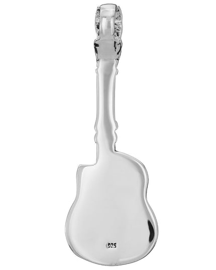 Metal Rock 925 Sterling Silver Skull Guitar Pendant – Music Lover Design, 19x53mm, 11.5g