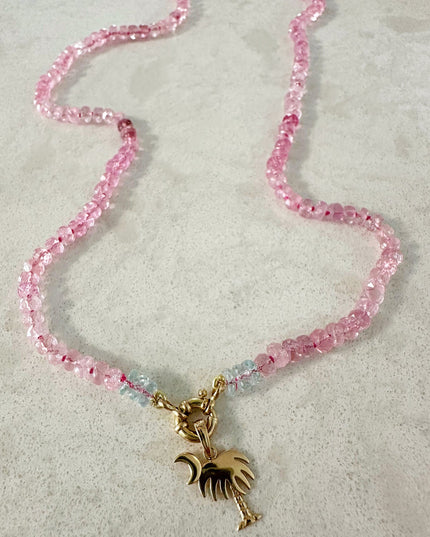 14K Gold Charleston Charm – Palmetto Tree & Moon Pendant, 1.5" Vintage Jewelry