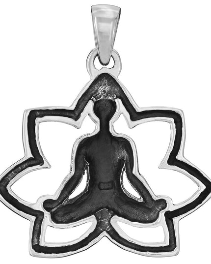 Silence Pendant – 925 Sterling Silver Meditation Necklace, Zen-Inspired Design, Anchor/Box/Rope Chain Compatible, 9g, Made in Thailand