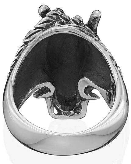 Dragon Fury Ring – 925 Sterling Silver Black Onyx Men’s Ring, Bold 29mm Width, Sizes 7–15