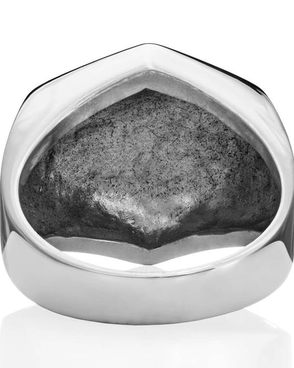 Hexagon Signet 925 Sterling Silver Ring – 20x18mm, Sizes 7–15, Made in Thailand