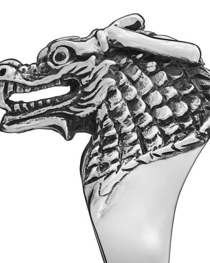 Dragon Fury Ring – 925 Sterling Silver Black Onyx Men’s Ring, Bold 29mm Width, Sizes 7–15