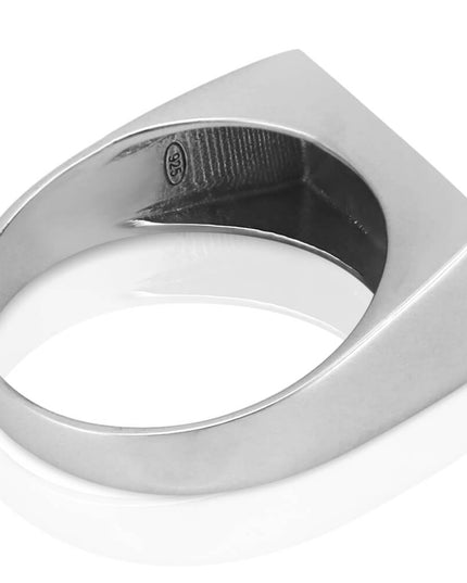Silver Piazza Italian 925 Sterling Silver Rectangle Ring – 9.6x17.5mm, Sizes 7–13, Made in Italy