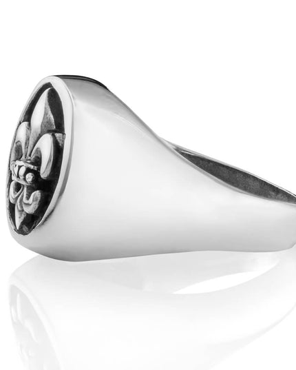Fleur-de-Lis 925 Sterling Silver Ring – 13mm Design, Unisex, Sizes 7–15, Made in Thailand
