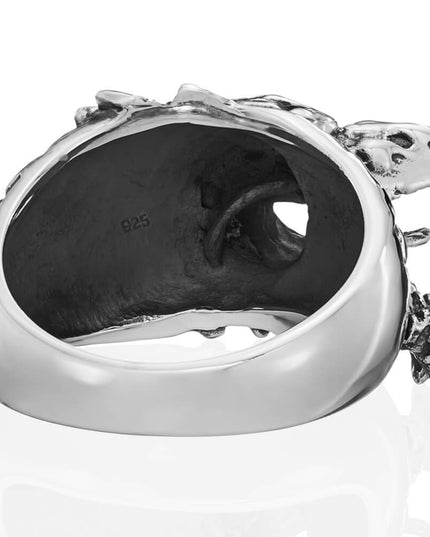 Wild Vulture Eagle Ring – 925 Sterling Silver Men’s Statement Ring, Handmade Symbol of Power & Grace