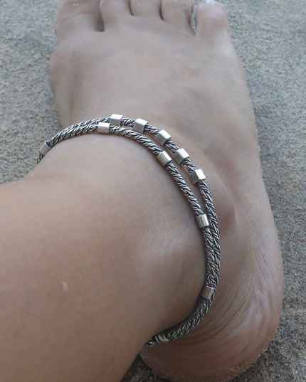 Feminine Genoa Bracelet or Anklet – 925 Sterling Silver Italian Silver Jewelry, 7–10 Inch, Handmade Gift Included