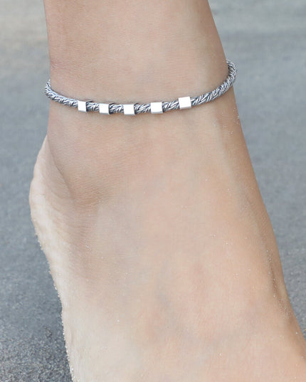Feminine Genoa Bracelet or Anklet – 925 Sterling Silver Italian Silver Jewelry, 7–10 Inch, Handmade Gift Included