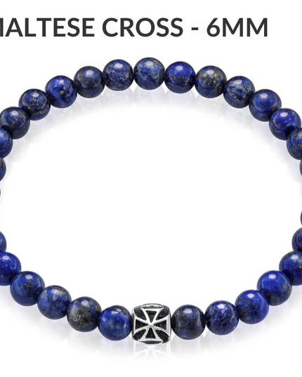 Lapis Lazuli Bracelet – Natural or Dyed Deep Blue Gemstone with Pyrite Flecks, 925 Sterling Silver, Unisex