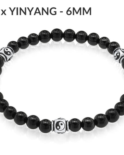 Onyx Beads Bracelet – Elegant Unisex 925 Sterling Silver Beaded Jewelry, 6/8/10MM, Gemstone Bracelet for Men & Women