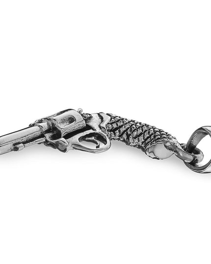 Sterling Silver Revolver Pendant – Solid 925 Gun Charm for Men & Women (Colt Style)
