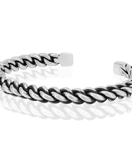 Heavy Power 925 Sterling Silver Twisted Cuff Bracelet – Small 7mm (46g) & Big 12mm (94g), Unisex, Made in Thailand