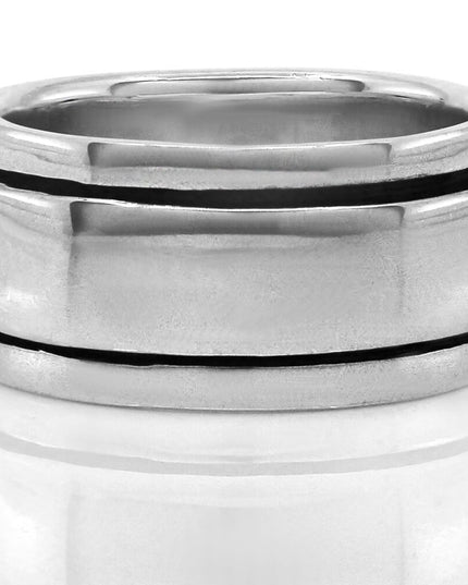 Plain Silver 925 Sterling Silver Ring – 11mm Wide Band, Sizes 7–15, Made in Thailand
