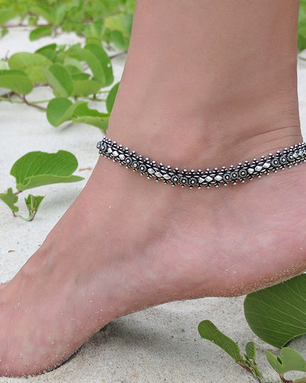 Tribal Anklet – Solid 925 Sterling Silver Adjustable Design