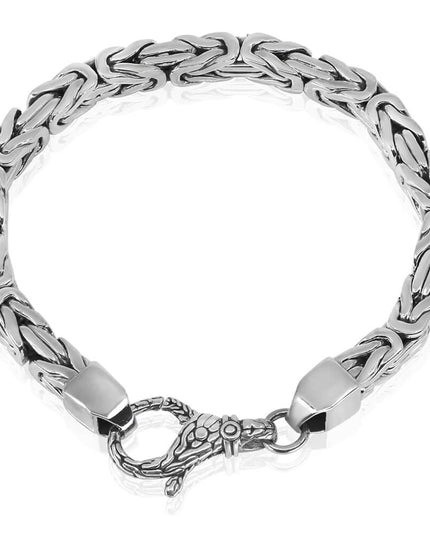 Silver Lobster 925 Sterling Silver Woven Bracelet – 5mm & 7mm Options, Lobster Clasp, Sizes 6–9, Made in Thailand
