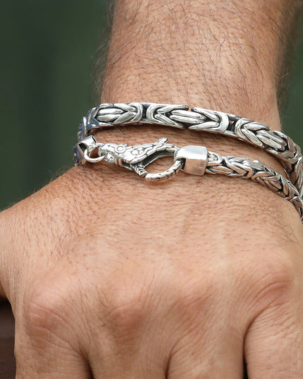 Silver Lobster 925 Sterling Silver Woven Bracelet – 5mm & 7mm Options, Lobster Clasp, Sizes 6–9, Made in Thailand