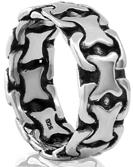 X Ring 925 Sterling Silver – 9mm Wide Band, Sizes 7–14, Made in Thailand