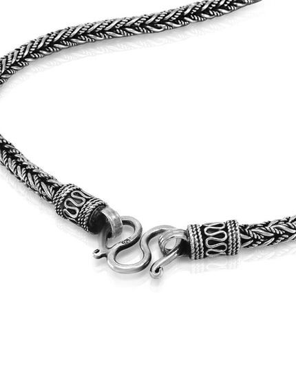 Braid Chain Sterling Silver Necklace – Solid 925, 4mm, 18–30” Lengths