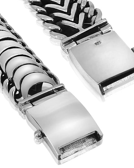 Snake Scales Heavy Bracelet – 925 Sterling Silver Men’s Cuff