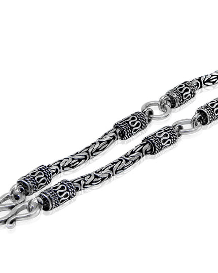 Roman Links Byzantine Chain Necklace – Solid 925 Sterling Silver, 20–30 Inch