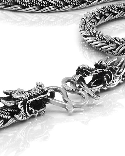 Dragon Chain 925 Sterling Silver Necklace – 5.5mm Thick, Multiple Lengths 18–30", Made in Thailand