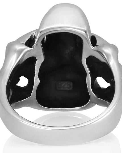 Claws Skull Ring – 925 Sterling Silver with Black CZ Stones