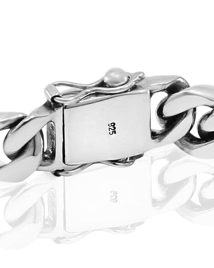 Cuban Chain 925 Sterling Silver Necklace – 10mm Wide, Double-Lock, Heavyweight, Lengths 18–30", Made in Thailand