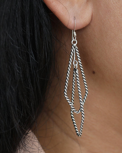 Double Kite Dangle Earrings – High-Quality 925 Sterling Silver Kite-Shaped Jewelry for Women, 15mm x 66mm, Lightweight French Wire Hooks