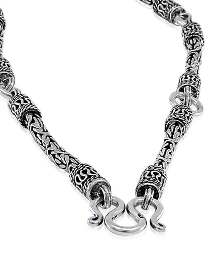 Roman Links Byzantine Chain Necklace – Solid 925 Sterling Silver, 20–30 Inch