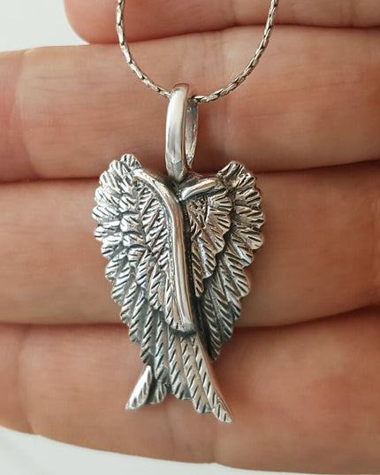 Angel Wings Pendant – Solid 925 Sterling Silver