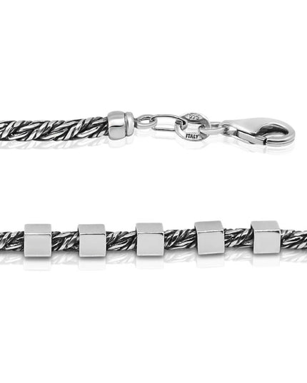 Feminine Genoa Bracelet or Anklet – 925 Sterling Silver Italian Silver Jewelry, 7–10 Inch, Handmade Gift Included