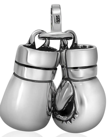 Sterling Silver Boxing Gloves Pendant – Solid 925, One Glove or Two Gloves