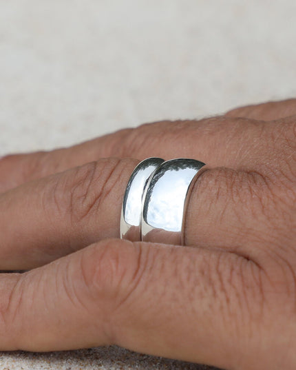 Classic Sterling Silver Band Ring – Solid 925 Silver Wedding Band, 4mm & 8mm Unisex Rings for Men & Women