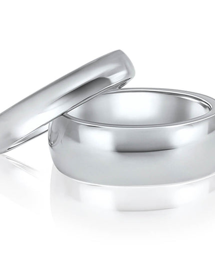 Classic Sterling Silver Band Ring – Solid 925 Silver Wedding Band, 4mm & 8mm Unisex Rings for Men & Women