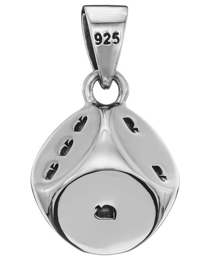 Lucky Dice 925 Sterling Silver Pendant – 12mm Cube, 9g, Made in Thailand