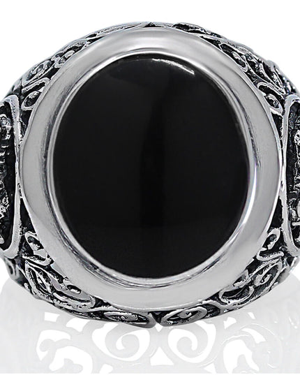 Onyx Dragon Ring – Solid 925 Sterling Silver Black Onyx Men’s Jewelry