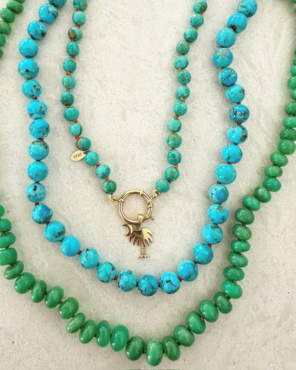 14K Gold Charleston Charm – Palmetto Tree & Moon Pendant, 1.5" Vintage Jewelry