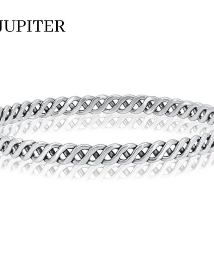 Silver Planets 925 Sterling Silver Women’s Bangles – Planet-Inspired Designs (Mercury, Venus, Mars, Jupiter, Saturn, Uranus, Neptune), Multiple Sizes