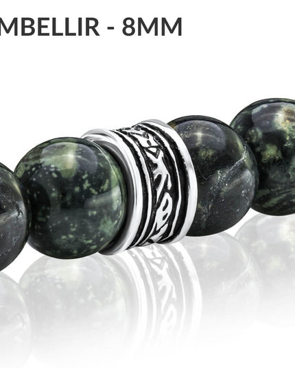 Kambaba Jasper Bracelet – 925 Sterling Silver Gemstone Beads for Men & Women, 8MM, Sizes S–XL