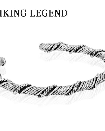 Viking Bracelets Set – Solid 925 Sterling Silver Cuff, 3-Piece Collection (Legacy, Legend, Spirit), Adjustable M–XL, Unisex