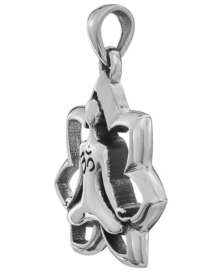 Silence Pendant – 925 Sterling Silver Meditation Necklace, Zen-Inspired Design, Anchor/Box/Rope Chain Compatible, 9g, Made in Thailand