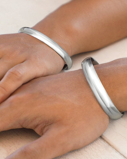 Silver Curve 925 Sterling Silver Cuff Bracelet – 7mm & 10mm Wide, Unisex Adjustable, Made in Thailand