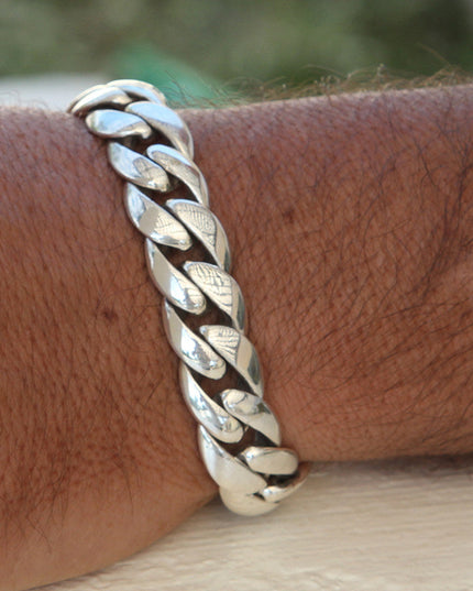 High Class Men’s Bracelet – Solid 925 Sterling Silver with Double-Lock Safety