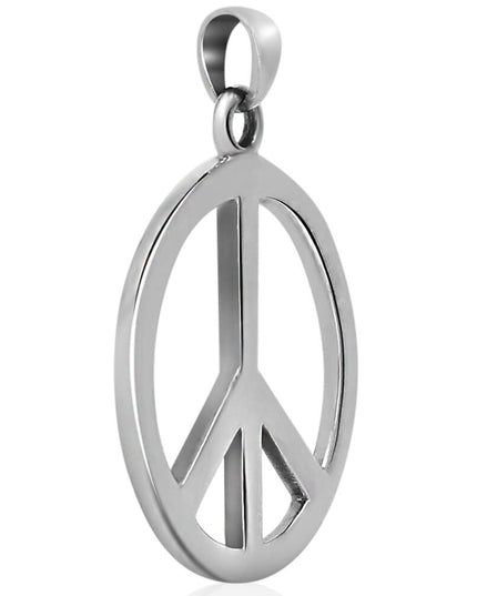 Huge Peace 925 Sterling Silver Pendant – 46mm Round, 24.5g, Made in Thailand
