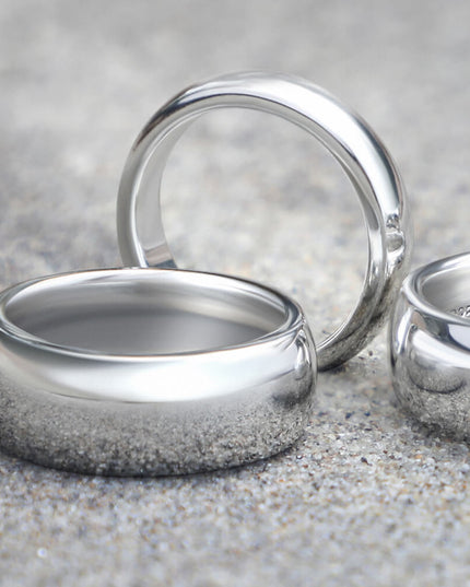 Classic Sterling Silver Band Ring – Solid 925 Silver Wedding Band, 4mm & 8mm Unisex Rings for Men & Women