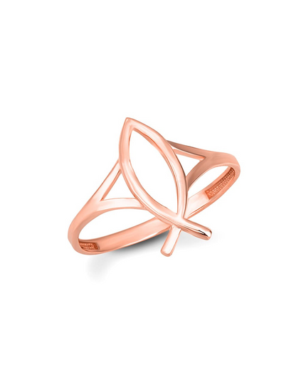 Gold Christian Fish Ichthys Ring – 10k/14k Yellow, Rose & White Gold