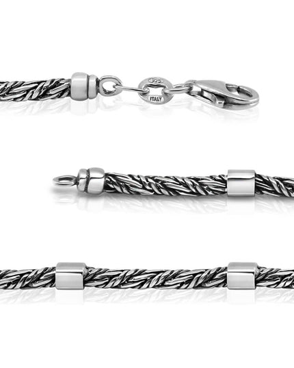 Rimini Style Italian 925 Sterling Silver Bracelet – 2.9mm Lobster Clasp, Made in Italy (7–10 Inch)