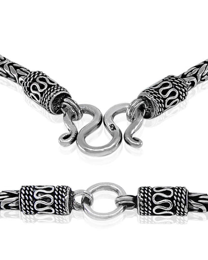 Roman Links Byzantine Chain Necklace – Solid 925 Sterling Silver, 20–30 Inch