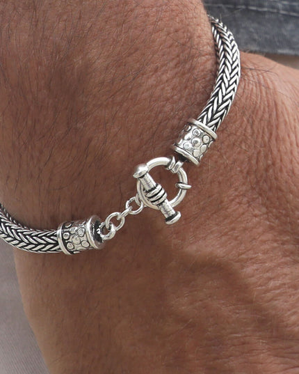 Charming Sterling Silver Bracelet – Solid 925 Toggle Clasp, Unisex, 3.5mm & 5mm (6.5–10”)