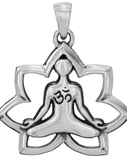 Silence Pendant – 925 Sterling Silver Meditation Necklace, Zen-Inspired Design, Anchor/Box/Rope Chain Compatible, 9g, Made in Thailand